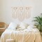 Large Macrame Wall Hanging with Rod Boho Decor Woven Tapestry Wall Art Bohemian Decor Tassel Macrame Curtains for Home Living Room Wedding Apartment Decoration (Classic Style)